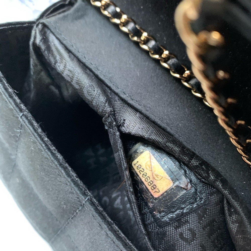 CHANEL Iconic Y2k Quilted Camellia Flap Bag Black Vegan Satin CC Gold Chain HW - Picture 7 of 15
